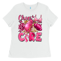 White cheer for the cure breast cancer Ladies Tee - LillyAllenDesigns