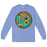 Colony Blue Round western pattern Long Sleeve Tee - Jasminsmagicworld