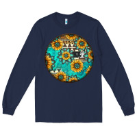 Navy Round western pattern Long Sleeve Tee - Jasminsmagicworld
