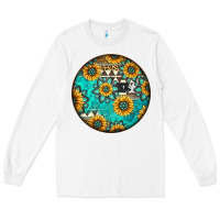 White Round western pattern Long Sleeve Tee - Jasminsmagicworld