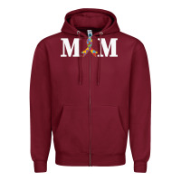 Burgundy LIL Autism Mom Zipper Hoodie - CowhideDigitalArt