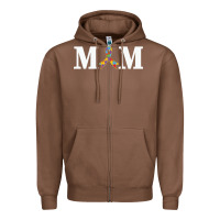 Chestnut LIL Autism Mom Zipper Hoodie - CowhideDigitalArt