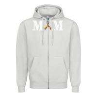 Dove Grey LIL Autism Mom Zipper Hoodie - CowhideDigitalArt