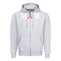 Heather Grey LIL Autism Mom Zipper Hoodie - CowhideDigitalArt