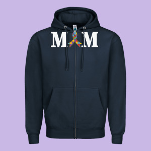 Lil Autism Mom Zipper Hoodie Designed By Cowhidedigitalart