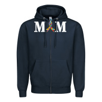 Navy LIL Autism Mom Zipper Hoodie - CowhideDigitalArt