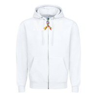 White LIL Autism Mom Zipper Hoodie - CowhideDigitalArt