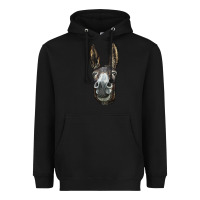 Black Donkey  Face Heavyweight Hoodie - LillyAllenDesigns