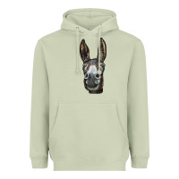 Matcha Donkey  Face Heavyweight Hoodie - LillyAllenDesigns