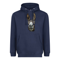 Navy Donkey  Face Heavyweight Hoodie - LillyAllenDesigns
