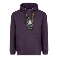 Plum Donkey  Face Heavyweight Hoodie - LillyAllenDesigns