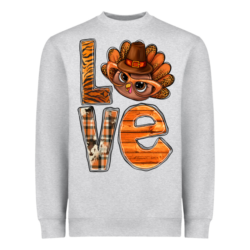 Thanksgiving With Turkey Love Bbs Heavyweight Sweatshirt by BundleAndBundleShop | Teevron