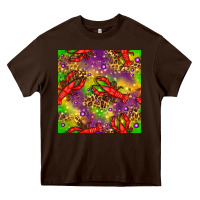 Chocolate Brown Mardi Gras Lobster Seamless Pattern Heavy Core Tee - BundleAndBundleShop