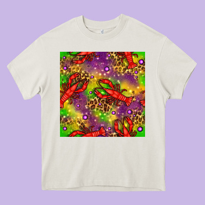 Mardi Gras Lobster Seamless Pattern Heavy Core Tee Designed By Bundleandbundleshop