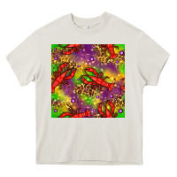 Cream Mardi Gras Lobster Seamless Pattern Heavy Core Tee - BundleAndBundleShop