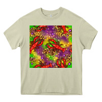 Mossy Mardi Gras Lobster Seamless Pattern Heavy Core Tee - BundleAndBundleShop