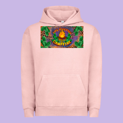 Life Is Better Around The Campfire License Plate Urban Hoodie Designed By Barkaloodesign