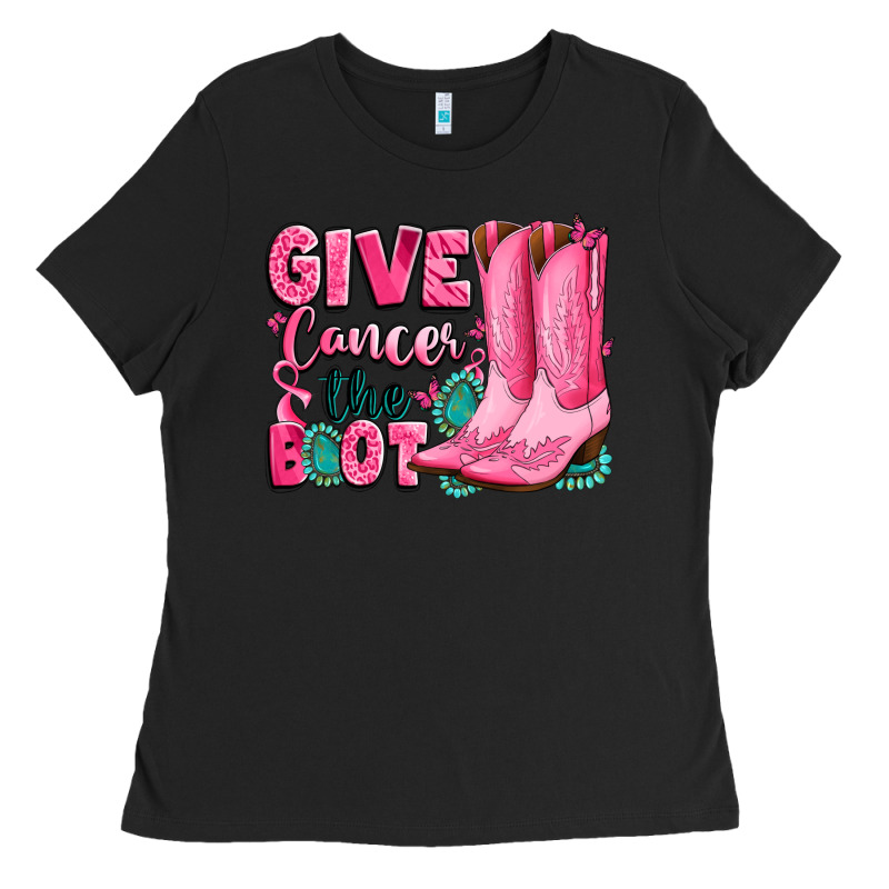 Give Cancer The Boot Ladies Tee by LillyAllenDesigns | Teevron
