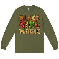 Army Green black girl magic juneteenth Long Sleeve Tee - CowGirlArtShop