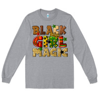 Heather Grey black girl magic juneteenth Long Sleeve Tee - CowGirlArtShop