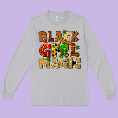 Black Girl Magic Juneteenth Long Sleeve Tee Designed By Cowgirlartshop