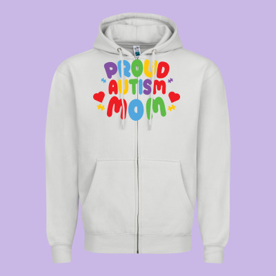 Lil Autism Mom Zipper Hoodie Designed By Cowhidedigitalart