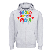 Heather Grey LIL Autism Mom Zipper Hoodie - CowhideDigitalArt