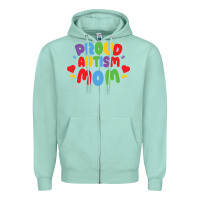 Seafoam LIL Autism Mom Zipper Hoodie - CowhideDigitalArt