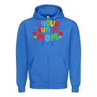 True Royal LIL Autism Mom Zipper Hoodie - CowhideDigitalArt