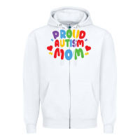 White LIL Autism Mom Zipper Hoodie - CowhideDigitalArt