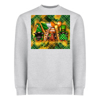 Heather Grey St. Patrick's Day gnome Heavyweight Sweatshirt - FaDigitalArtStudio