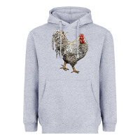 Heather Grey dominique rooster Heavyweight Hoodie - LillyAllenDesigns