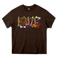Chocolate Brown Mardi Gras love dog paw Heavy Core Tee - BundleAndBundleShop