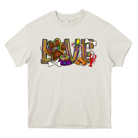 Cream Mardi Gras love dog paw Heavy Core Tee - BundleAndBundleShop