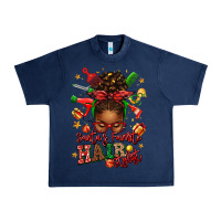 Navy santas favorite hair stylist afro messy bun Urban Heavy Tee - texasbilliewilder