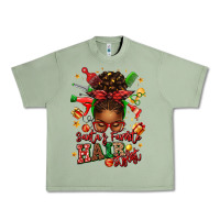 Oil Green santas favorite hair stylist afro messy bun Urban Heavy Tee - texasbilliewilder