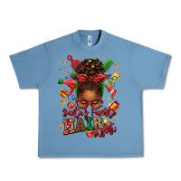 Pebble Blue santas favorite hair stylist afro messy bun Urban Heavy Tee - texasbilliewilder