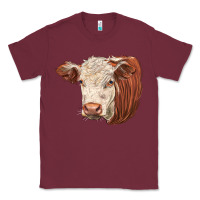 Burgundy hereford cow face Classic Tee - LillyAllenDesigns