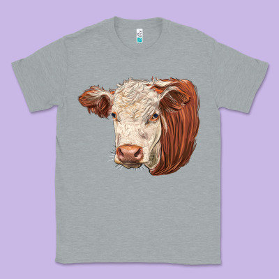 Hereford Cow Face Classic Tee Designed By Lillyallendesigns