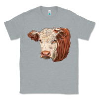 Heather Grey hereford cow face Classic Tee - LillyAllenDesigns