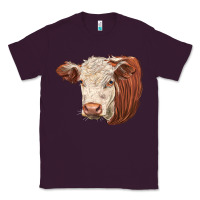 Plum hereford cow face Classic Tee - LillyAllenDesigns