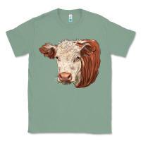 Sage hereford cow face Classic Tee - LillyAllenDesigns