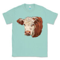 Seafoam hereford cow face Classic Tee - LillyAllenDesigns