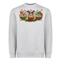 Heather Grey christmas cupcake with gingerbreads bbs Heavyweight Sweatshirt - BundleAndBundleShop
