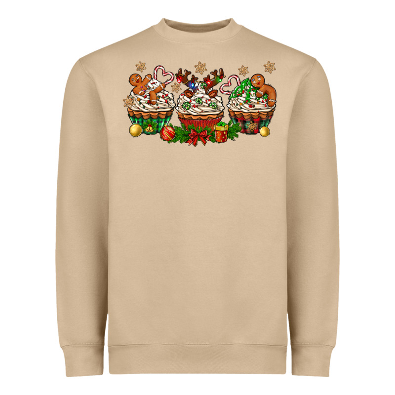 Christmas Cupcake With Gingerbreads Bbs Heavyweight Sweatshirt by BundleAndBundleShop | Teevron