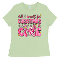 Matcha all i want for christmas is a cure breast cancer Ladies Tee - LillyAllenDesigns