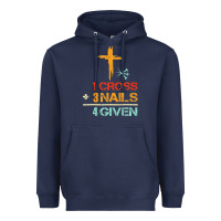 Vintage 1 Cross 3 Nails Forgiven Christian Easter Gift Heavyweight Hoodie | Teevron