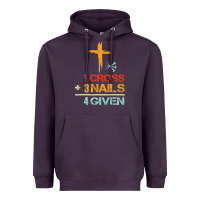 Plum Vintage 1 Cross 3 Nails Forgiven Christian Easter Gift Heavyweight Hoodie - lanVoArt