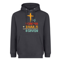 Smoke Vintage 1 Cross 3 Nails Forgiven Christian Easter Gift Heavyweight Hoodie - lanVoArt