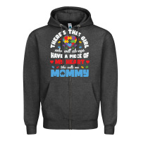Charcoal Heather lil autism mom Zipper Hoodie - CowhideDigitalArt